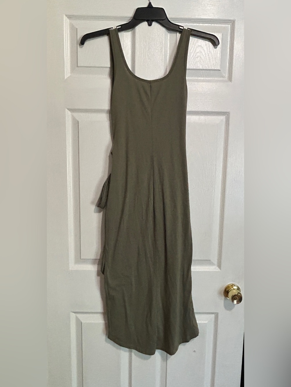 SHEIN Olive Green Scoop Neck Midi Dress